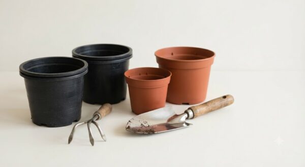 Gardening Pots and Hand Trowel Set