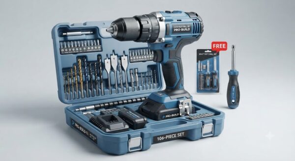 dbf56471-8306-47ca-bf8e-fba1a1878adc Pro-Build Cordless Drill Set & Free Screwdriver – Ultimate DIY Power Tool Kit